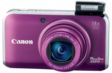 Image of Canon Power Shot SX210 IS Purple Digital Camera Kit
