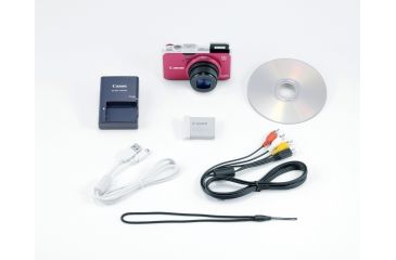 Image of Canon PowerShot SX230 HS 12.1 MP Digital Camera, Red Included Accessories