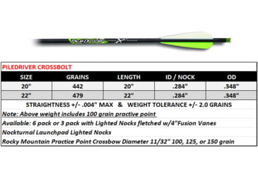Image of Carbon Express Piledriver, Crossbolts 20 in Moon/Flat 6pk, 52140