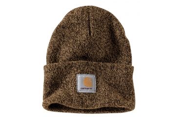 Image of Carhartt Acrylic Watch Hat for Mens, Dark Brown/Sandstone, One Size Fits All A18-247-OFA
