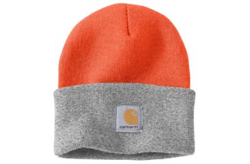 Image of Carhartt Acrylic Watch Hat for Mens, Brite Orange/Heather Grey, One Size Fits All A18-825-OFA