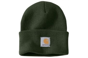 Image of Carhartt Acrylic Watch Hat for Mens, Dark Green, One Size Fits All A18-DGR-OFA