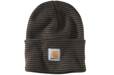 Image of Carhartt Acrylic Watch Hat - Mens, Tarmac/Black Stripe, One Size, A18-B01--OFA