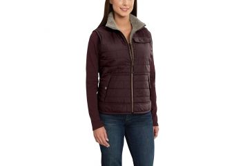Image of Carhartt Amoret Sherpa Lined Vest - Womens, Deep Wine, XXL-REG 102750-643-REG-XXL