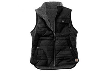 Image of Carhartt Amoret Flannel Lined Vest - Womens, Black, XXL-REG, 102750-001-REG-XXL