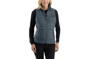 Image of Carhartt Amoret Flannel Lined Vest - Womens, Dark Slate, S-REG, 102749-433-REG-S
