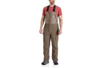 Image of Carhartt Angler Bib Pants - Mens, Desert/Driftwood, M-REG 102984-254-REG-M