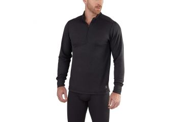 Image of Carhartt Base Force Extremes Cold Weather Camo Quarter Zip for Mens, Black, Extra Large/Regular 102223-001-REG-XL