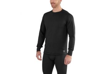 Image of Carhartt Base Force Extremes Cold Weather Crewneck for Mens, Black, Extra Large/Regular 102347-001-REG-XL