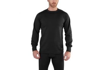 Image of Carhartt Base Force Extremes Super Cold Weather Crewneck for Mens, Black, 2XL/Regular 102350-001-REG-2XL