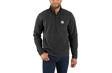 Image of Carhartt Bentzen Half Zip Fleece - Mens, Black Heather, Extra Large, 103831-013-REG-XL