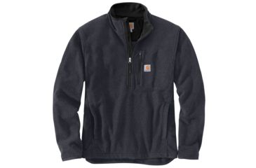 Image of Carhartt Bentzen Half Zip Fleece - Mens, Black Heather, Extra Large, 103831-013-REG-XL