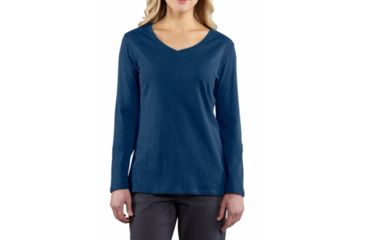 Image of Calumet Long Sleeve V-Neck T-Shirt - Womens-Indigo Heather-X-Small
