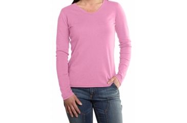 Image of Calumet Long Sleeve V-Neck T-Shirt - Womens-Light Blossom Heather-Small
