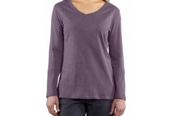 Image of Calumet Long Sleeve V-Neck T-Shirt - Womens-Purple Sage Heather-Medium