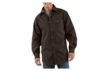 Image of Carhartt Canvas Shirt Jacket - Men's-Dark Brown-X-Large