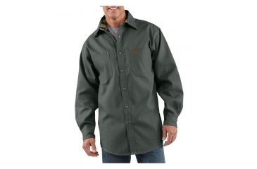 Image of Carhartt Canvas Shirt Jacket - Men's-Dark Shadow-Small