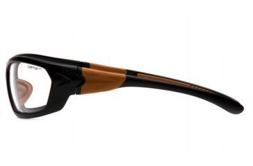 Image of Carhartt Carbondale Safety Glasses w/Clear Lens, Black/Tan, CHB210DCC