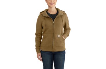 Image of Carhartt Clarksburg Full Zip Hoodie - Women's, Oiled Walnut Heather, Small, 102788-B00-REG-S