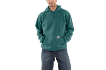 Image of Carhartt Midweight Hooded Pullover Sweatshirt - Men's, Blue Green, Small/Regular, K121-442-REG-SML