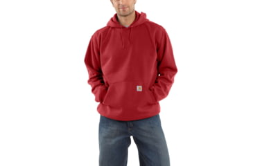 Image of Carhartt Midweight Hooded Pullover Sweatshirt - Men's, Dark Crimson, Small/Regular, K121-608-REG-SML