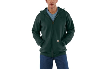 Image of Carhartt Midweight Hooded Zip-Front Sweatshirt - Men's, Canopy Green, Small/Regular, K122-365-REG-SML