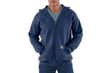 Image of Carhartt Midweight Hooded Zip-Front Sweatshirt - Men's, New Navy, Small/Regular, K122-472-REG-SML