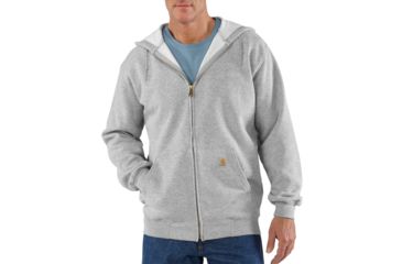 Image of Carhartt Midweight Hooded Zip-Front Sweatshirt - Men's, Heather Gray, Small/Regular, K122-HGY-REG-SML