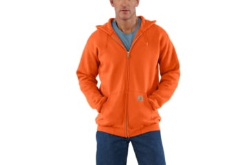 Image of Carhartt Midweight Hooded Zip-Front Sweatshirt - Men's, Orange, 2XL/Tall, K122-ORG-TLL-XXL
