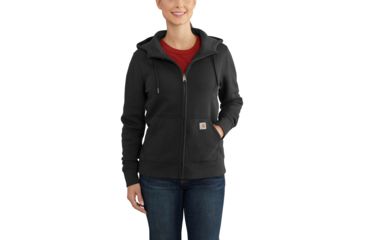 Image of Carhartt Clarksburg Full Zip Hoodie for Womens, Black, Large/Regular 102788-001-REG-L