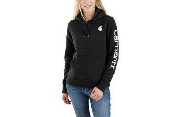 Image of Carhartt Clarksburg Graphic Sleeve Pullover Swt - Womens, Black, S-REG, 102791-001-REG-S