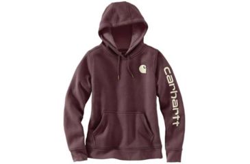 Image of Carhartt Clarksburg Graphic Sleeve Pullover Swt - Womens, Fudge Heather, M-REG, 102791-518-REG-M