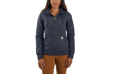Image of Carhartt Clarksburg Half Zip Hooded Sweatshirt - Womens, Navy Space Dye, Small, 103240-463-REG-S