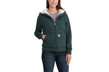 Image of Carhartt Clarksburg Sherpa Lined Hoodie for Womens, Canopy Green Heather, Small/Regular 102787-341-REG-S