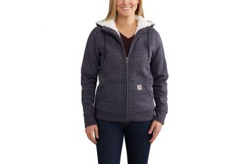 Image of Carhartt Clarksburg Sherpa Lined Hoodie for Womens, Indigo Space Dye, 2XL/Regular 102787-436-REG-XXL