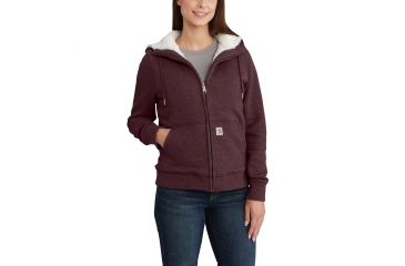 Image of Carhartt Clarksburg Sherpa Lined Hoodie for Womens, Fudge Heather, Small/Regular 102787-518-REG-S