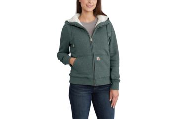 Image of Carhartt Clarksburg Sherpa Lined Hoodie - Womens, Balsam Green Heather, Extra Small, 102787-G03-REG-XS