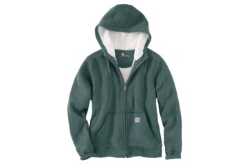 Image of Carhartt Clarksburg Sherpa Lined Hoodie - Womens, Balsam Green Heather, Extra Small, 102787-G03-REG-XS