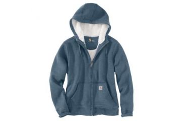Image of Carhartt Clarksburg Sherpa Lined Hoodie - Womens, Steel Blue Heather, XL-REG, 102787-458-REG-XL