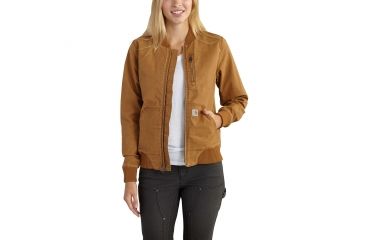 Image of Carhartt Crawford Bomber Jacket - Women's, Carhartt Brown, Extra Large, Regular, 102524-211-REG-XL