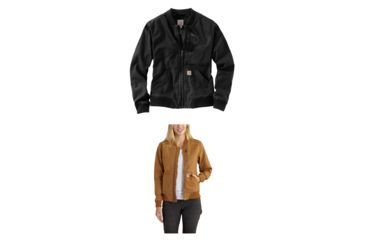 Image of Carhartt Crawford Bomber Jacket - Women's, Black, Carhartt Brown