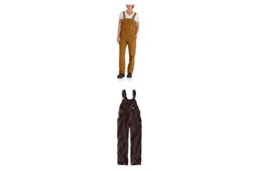 Image of Carhartt Crawford Double Front Bib Overalls - Women's, Carhartt Brown, Dark Brown