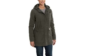 Image of Carhartt Crawforrd Defender Sherpa Lined Coat for Womens, Olive, Small/Regular 102748-307-REG-S
