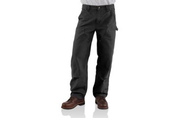 Image of Carhartt Double-Front Work Dungaree Washed Duck - Mens, Black, 34 Inseam, 34 Waist, B136-BLK-34-34