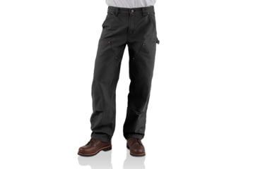 Image of Carhartt Washed-Duck Double-Front Work Dungaree - Men's, Black, 34-28, B136-BLK-34-28