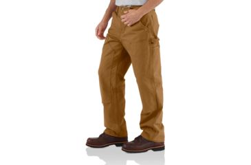 Image of Carhartt Double-Front Work Dungaree Washed Duck - Mens, Dark Brown, 34 Inseam, 32 Waist, B136-DKB-34-32