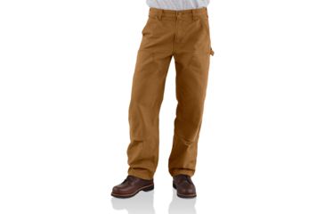 Image of Carhartt Double-Front Work Dungaree Washed Duck - Mens, Dark Brown, 34 Inseam, 32 Waist, B136-DKB-34-32