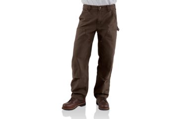 Image of Carhartt Double-Front Work Dungaree Washed Duck - Mens, Dark Brown, 32 Inseam, 30 Waist, B136-DKB-32-30