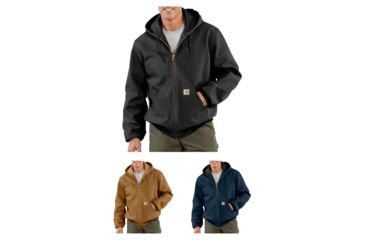 Image of Carhartt Duck Thermal-Lined Active Jacket - Men's, Black, Carhartt Brown, Dark Navy
