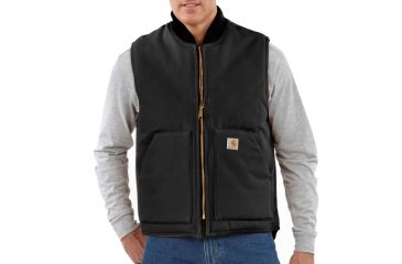 Image of Carhartt Duck Vest for Mens, Black, Medium/Regular V01-BLK-REG-MED